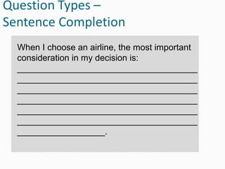 When I choose an airline, the most important
consideration in my decision is:
_____________________________________
_____________________________________
_____________________________________
_____________________________________
_____________________________________
_____________________________________
__________________.
 