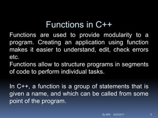 Functions in c++ | PPT