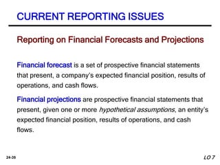 24-39
Reporting on Financial Forecasts and Projections
Financial forecast is a set of prospective financial statements
tha...