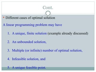 CHAPTER FOUR.pptx Linear and non linear programming | PPTX