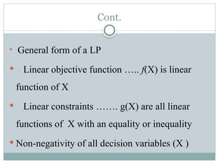 CHAPTER FOUR.pptx Linear and non linear programming | PPTX