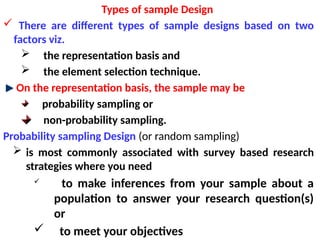 research for accounting and finance chapter four sampling design. | PPTX