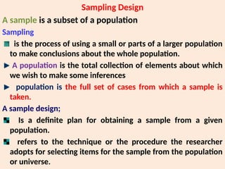 research for accounting and finance chapter four sampling design. | PPTX