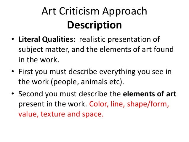 what are the four major steps in art criticism