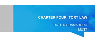 CHAPTER FOUR: TORT LAW
RUTH NYIRAMAHORO
MUST
 