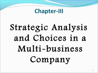 Chapter-III
Strategic Analysis
and Choices in a
Multi-business
Company
1
 
