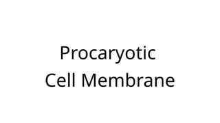 Procaryotic
Cell Membrane
 