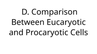 D. Comparison
Between Eucaryotic
and Procaryotic Cells
 
