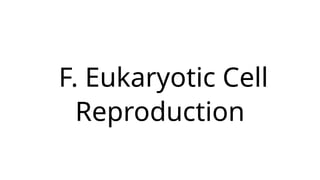 F. Eukaryotic Cell
Reproduction
 