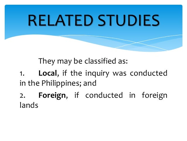 related studies vs literature