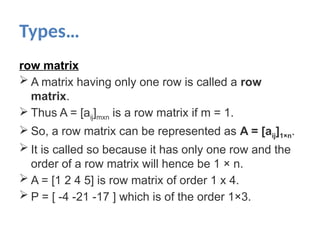 Row Matrix Image Comprehensive Introduction to Matrix Algebra: Types, Operations, and ...