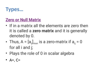 Comprehensive Introduction to Matrix Algebra: Types, Operations, and ...
