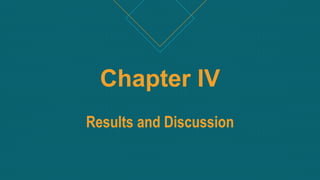 Chapter IV
Results and Discussion
 