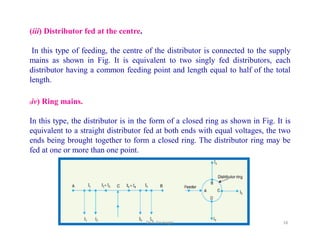 (iii) Distributor fed at the centre.
In this type of feeding, the centre of the distributor is connected to the supply
mai...