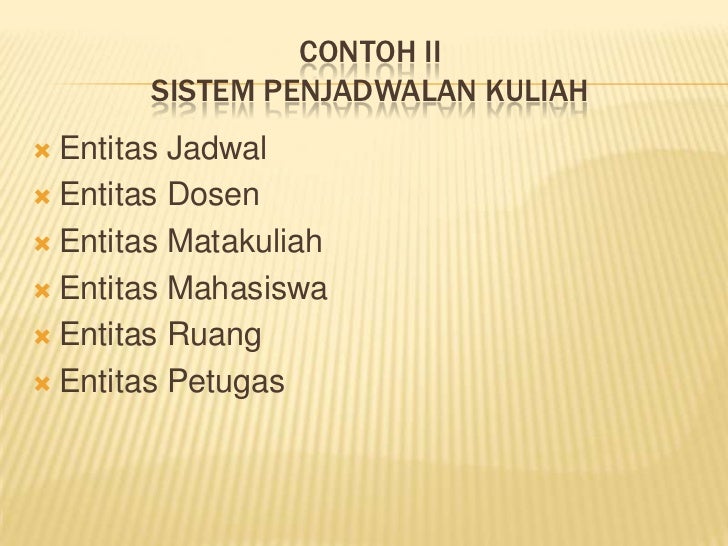 Contoh Erd Jadwal - Contoh Three