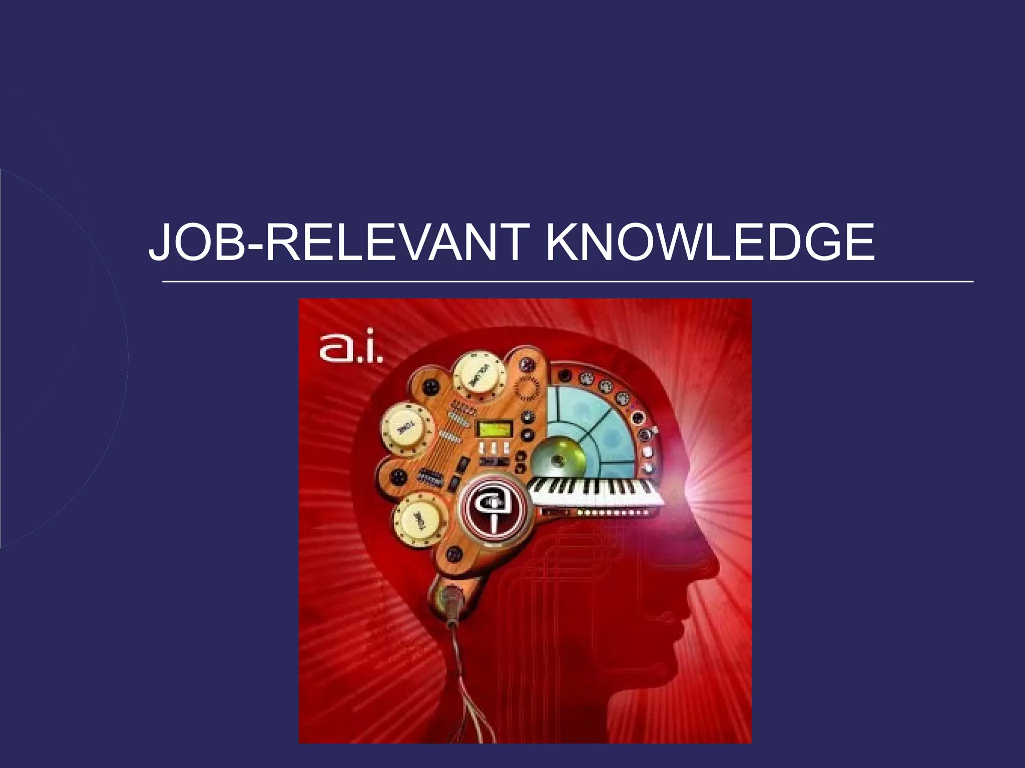 JOB-RELEVANT KNOWLEDGE
 