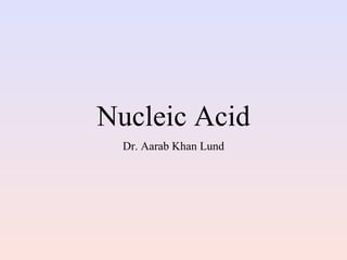 Nucleic Acid
Dr. Aarab Khan Lund
 