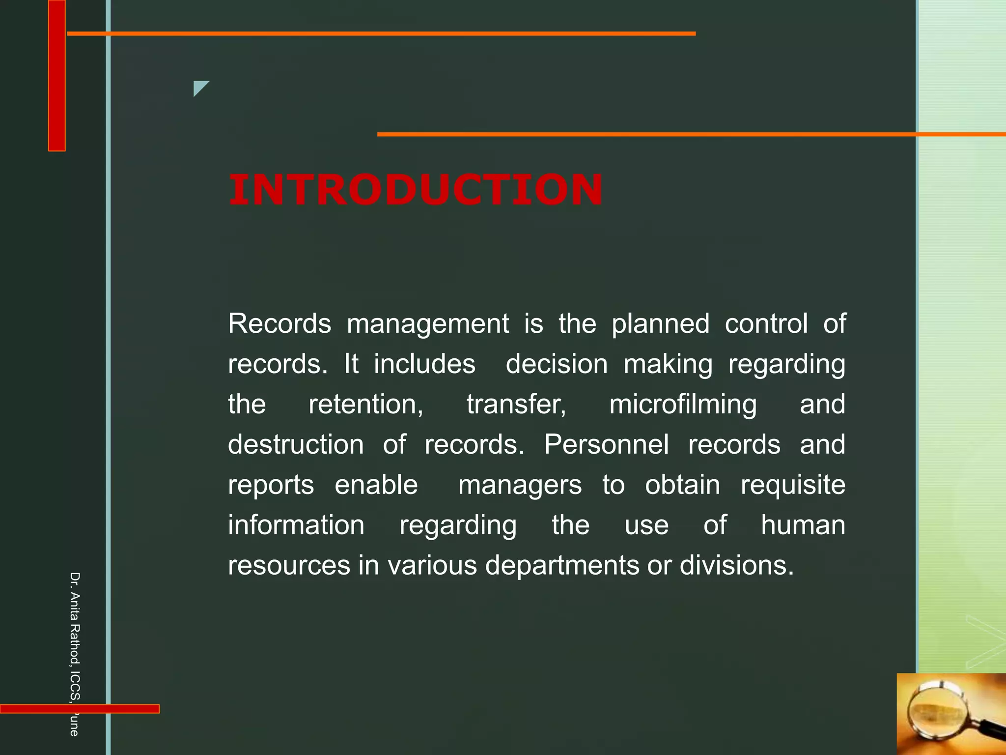 Employee/Personnel Record management PPT