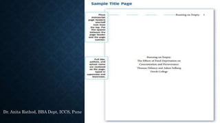 Dr. Anita Rathod, BBA Dept, ICCS, Pune
 