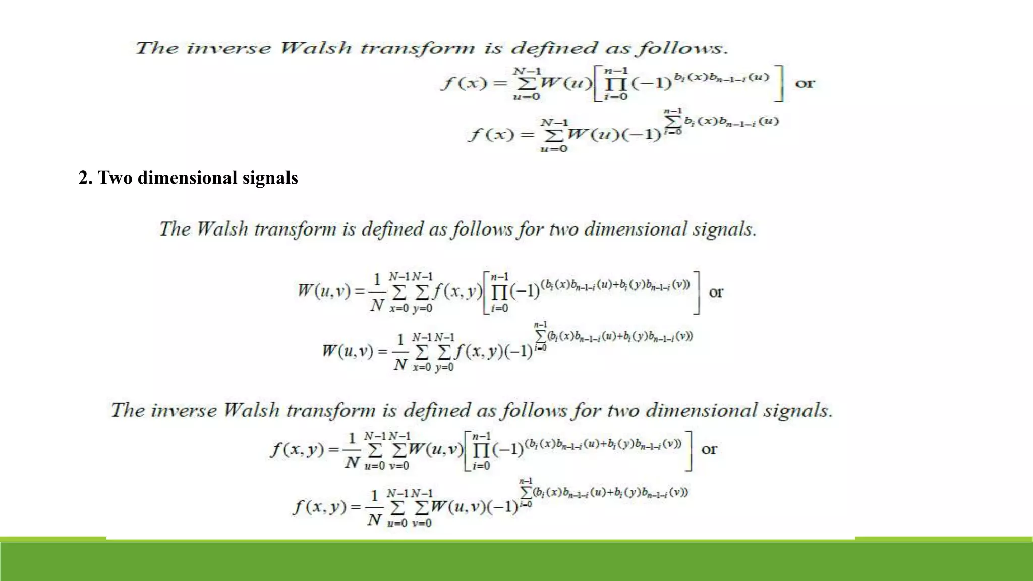 2. Two dimensional signals
 
