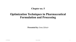 Optimization Techniques in Pharmaceutical Formulation and Processing | PPTX