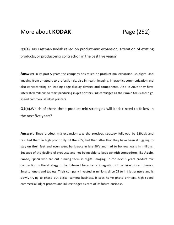 kodak case study questions