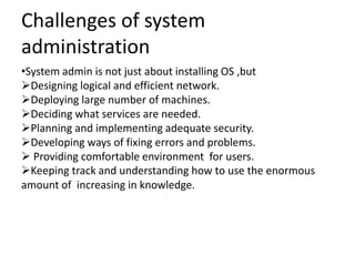introduction to system administration | PPTX