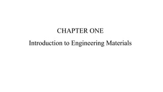 CHAPTER ONE
Introduction to Engineering Materials
 