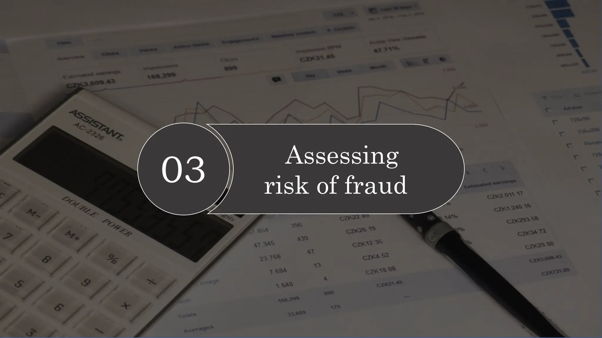 03 Assessing
risk of fraud
 