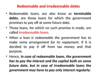Redeemable Debts Chapter One. Basics of public finance and taxation | PPTX