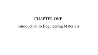 CHAPTER ONE
Introduction to Engineering Materials
 