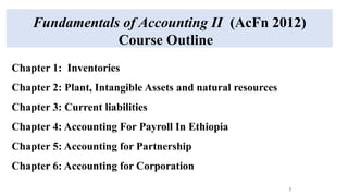Comprehensive Fundamentals of Accounting II: Inventory and Costing ...