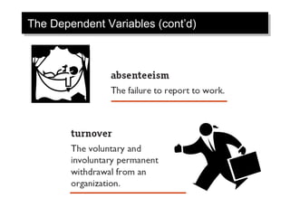 The Dependent Variables (cont’d)
The Dependent Variables (cont’d)
 