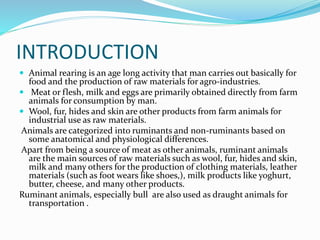 unit 1 : introduction of sheep and goat rearing