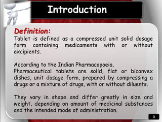 Tablet Terminology Chapter on tablets | PPTX