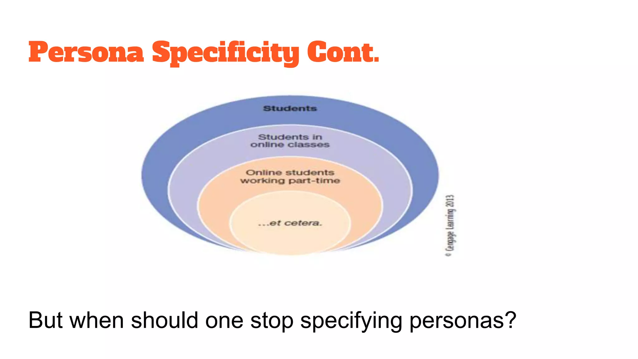 Persona Specificity Cont.
But when should one stop specifying personas?
 