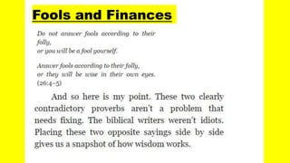 Fools and Finances
 