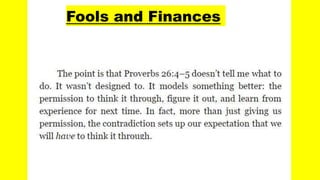 Fools and Finances
 