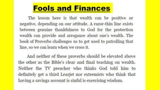 Fools and Finances
 