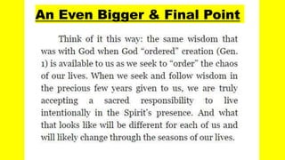 An Even Bigger & Final Point
 