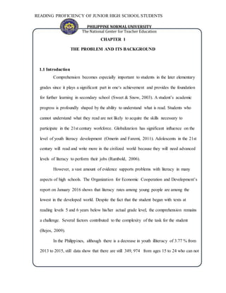 reading proficiency of the junior high school students towards an in