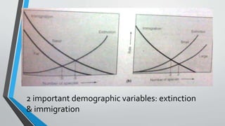 2 important demographic variables: extinction
& immigration
 