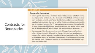 Contracts for
Necessaries
 