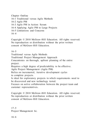 Chapter SixteenAn Introduction to Agile Project Management16 | PDF
