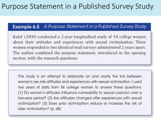 Purpose Statement in a Published Survey Study
 