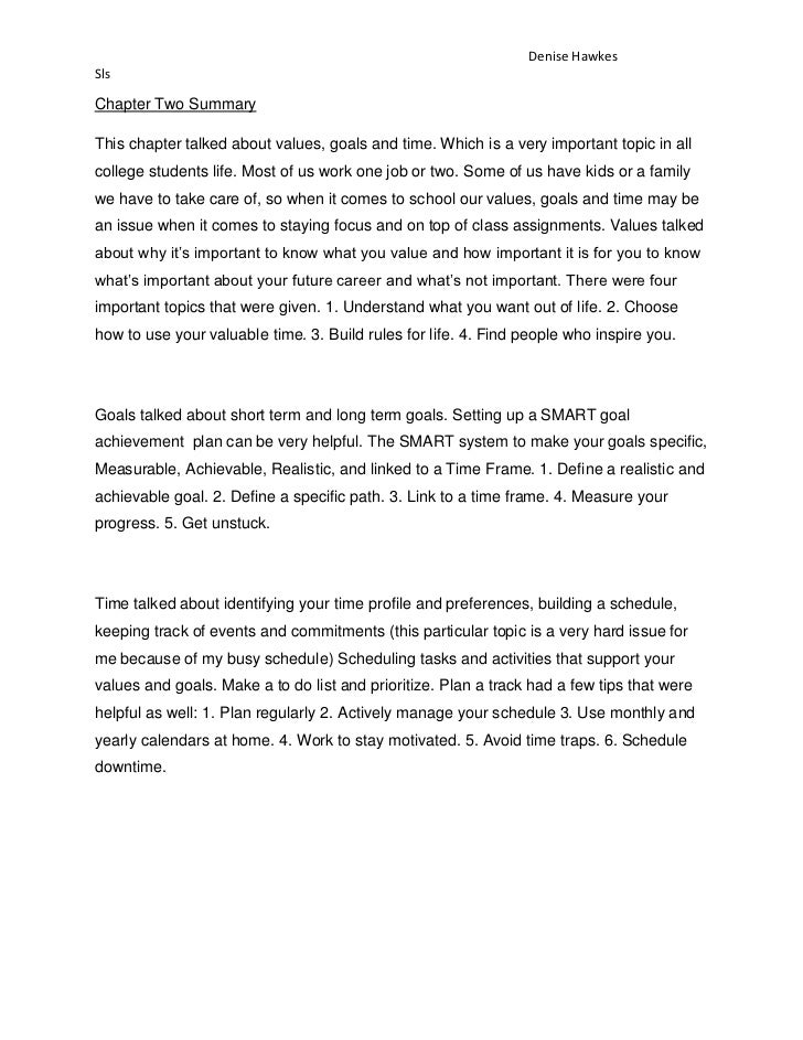Chapter Summaries Denise Hawkes Chapter Summaries Denise Hawkes