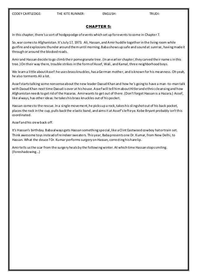 TH KITE RUNNER Full Chapter Summary's