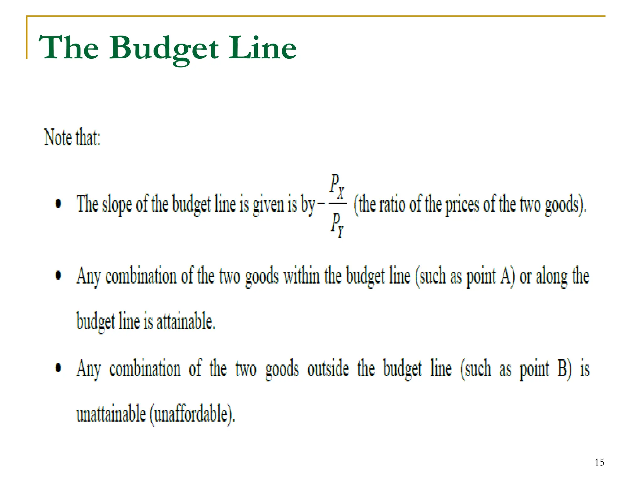 The Budget Line
15
 