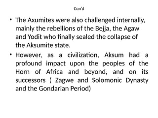 Chapter three history of Ethiopia and the horn | PPTX